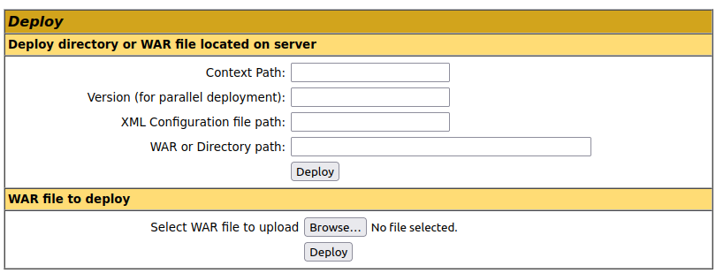 Déploiement avec le Tomcat Web Application Manager